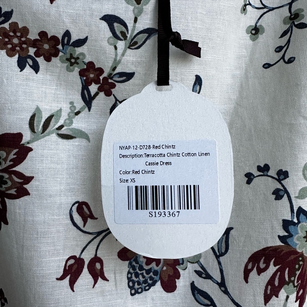 Tuckernuck x Studio McGee Terracotta Chintz Cotton Linen Cassie Dress XS New - Picture 4 of 6